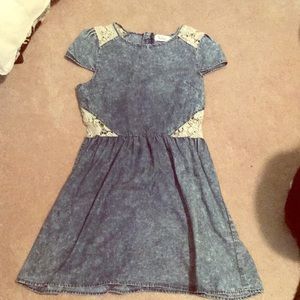 Blue faux jean dress